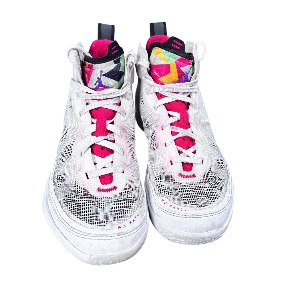 Jordan Air XXXVII 37 White Pink Black Multicolored‎ Basketball Shoes boys 5Y